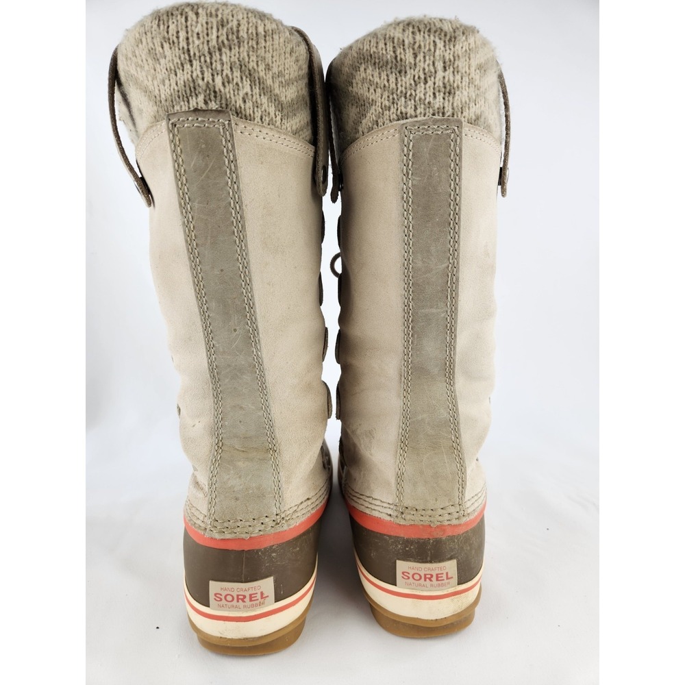 Sorel Joan Of Arctic Leather Boots Women SZ 10 Waterproof Thick Knit Snow Winter - Picture 9 of 16